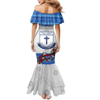 Fiji Holy Cross College Family Matching Mermaid Dress and Hawaiian Shirt Happy 50th Anniversary Fijian Tagimoucia Tapa Pattern LT14 - Polynesian Pride