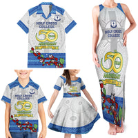 Fiji Holy Cross College Family Matching Tank Maxi Dress and Hawaiian Shirt Happy 50th Anniversary Fijian Tagimoucia Tapa Pattern LT14 - Polynesian Pride