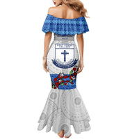 Fiji Holy Cross College Mermaid Dress Happy 50th Anniversary Fijian Tagimoucia Tapa Pattern LT14 - Polynesian Pride