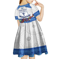 Personalised Fiji Holy Cross College Kid Short Sleeve Dress Happy 50th Anniversary Fijian Tagimoucia Tapa Pattern LT14 - Polynesian Pride