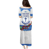 Personalised Fiji Holy Cross College Puletasi Happy 50th Anniversary Fijian Tagimoucia Tapa Pattern LT14 - Polynesian Pride