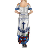 Personalised Fiji Holy Cross College Summer Maxi Dress Happy 50th Anniversary Fijian Tagimoucia Tapa Pattern LT14 - Polynesian Pride