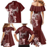 Oxblood Hawaii Family Matching Mermaid Dress and Hawaiian Shirt Hammerhead Shark Tattoo Curve Polynesian LT14 - Polynesian Pride