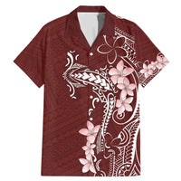 Oxblood Hawaii Family Matching Mermaid Dress and Hawaiian Shirt Hammerhead Shark Tattoo Curve Polynesian LT14 Dad's Shirt - Short Sleeve Oxblood - Polynesian Pride
