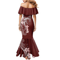 Oxblood Hawaii Family Matching Mermaid Dress and Hawaiian Shirt Hammerhead Shark Tattoo Curve Polynesian LT14 - Polynesian Pride