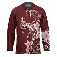 Oxblood Hawaii Hockey Jersey Hammerhead Shark Tattoo Curve Polynesian - Polynesian Pride