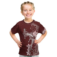Oxblood Hawaii Kid T Shirt Hammerhead Shark Tattoo Curve Polynesian - Polynesian Pride