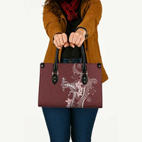 Oxblood Hawaii Leather Bag Hammerhead Shark Tattoo Curve Polynesian - Polynesian Pride