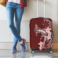 Oxblood Hawaii Luggage Cover Hammerhead Shark Tattoo Curve Polynesian - Polynesian Pride