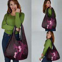 Pink Hawaii Grocery Bag Hammerhead Shark Tattoo Curve Polynesian - Polynesian Pride