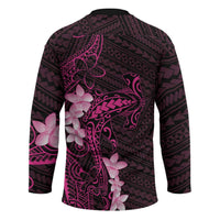 Pink Hawaii Hockey Jersey Hammerhead Shark Tattoo Curve Polynesian - Polynesian Pride