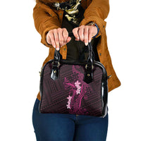 Pink Hawaii Shoulder Handbag Hammerhead Shark Tattoo Curve Polynesian - Polynesian Pride
