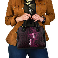 Pink Hawaii Shoulder Handbag Hammerhead Shark Tattoo Curve Polynesian - Polynesian Pride