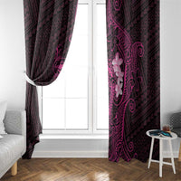 Pink Hawaii Window Curtain Hammerhead Shark Tattoo Curve Polynesian - Polynesian Pride
