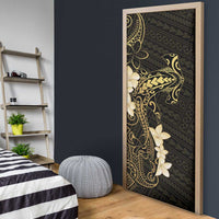 Black and Gold Hawaii Door Cover Hammerhead Shark Tattoo Curve Polynesian LT14 - Polynesian Pride