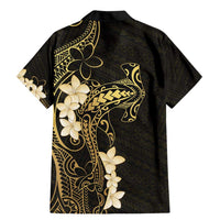 Black and Gold Hawaii Family Matching Mermaid Dress and Hawaiian Shirt Hammerhead Shark Tattoo Curve Polynesian LT14 - Polynesian Pride