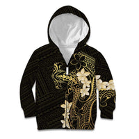 Black and Gold Hawaii Kid Hoodie Hammerhead Shark Tattoo Curve Polynesian LT14 Zip Hoodie Black - Polynesian Pride