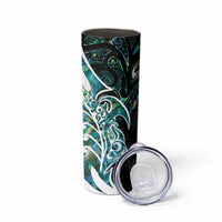 Proud Aotearoa Skinny Tumbler Maori Silver Fern Mix Paua Shell Pattern LT14 - Polynesian Pride