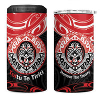Aotearoa Toitu Te Tiriti 4 in 1 Can Cooler Tumbler Haka Tiki Honour The Treaty LT14 One Size: 16 oz Black - Polynesian Pride