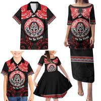 Aotearoa Toitu Te Tiriti Family Matching Puletasi and Hawaiian Shirt Haka Tiki Honour The Treaty LT14 - Polynesian Pride