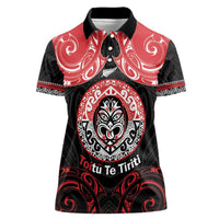 Aotearoa Toitu Te Tiriti Women Polo Shirt Haka Tiki Honour The Treaty LT14 Female Black - Polynesian Pride
