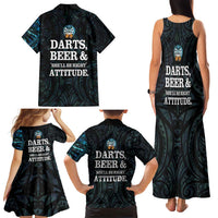 Personalized New Zealand Darts Beer Family Matching Tank Maxi Dress and Hawaiian Shirt Paua Shell Aotearoa Maori Tattoo LT14 - Polynesian Pride