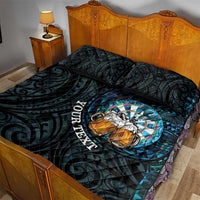 Personalized New Zealand Darts Beer Quilt Bed Set Paua Shell Aotearoa Maori Tattoo LT14 - Polynesian Pride
