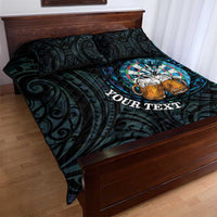 Personalized New Zealand Darts Beer Quilt Bed Set Paua Shell Aotearoa Maori Tattoo LT14 - Polynesian Pride