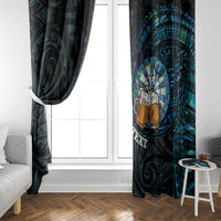 Personalized New Zealand Darts Beer Window Curtain Paua Shell Aotearoa Maori Tattoo LT14 - Polynesian Pride
