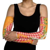 Prince Kuhio Aloha Hawaii Arm Sleeves Plumeria Ilima Lei Palaka Motifs