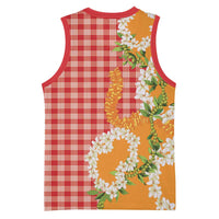 Prince Kuhio Aloha Hawaii Basketball Jersey Plumeria Ilima Lei Palaka Motifs