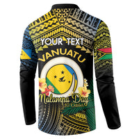 Personalised Malampa Day Button Sweatshirt Vanuatu Provinces Polynesian Pattern