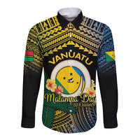 Personalised Malampa Day Long Sleeve Button Shirt Vanuatu Provinces Polynesian Pattern