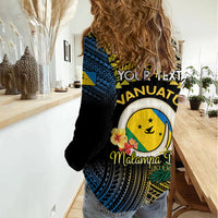 Personalised Malampa Day Women Casual Shirt Vanuatu Provinces Polynesian Pattern