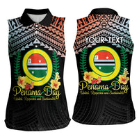 Personalised Penama Day Women Sleeveless Polo Shirt Vanuatu Provinces Polynesian Pattern