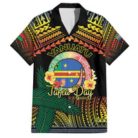 Personalised Tafea Day Family Matching Long Sleeve Bodycon Dress and Hawaiian Shirt Vanuatu Provinces Polynesian Pattern