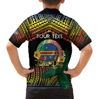 Personalised Tafea Day Family Matching Off Shoulder Maxi Dress and Hawaiian Shirt Vanuatu Provinces Polynesian Pattern