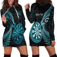 Personalised New Zealand Darts Hoodie Dress Happiness Is A Tight Threesome Maori Paua Shell
