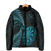 Personalised New Zealand Darts Padded Jacket Happiness Is A Tight Threesome Maori Paua Shell - Polynesian Pride