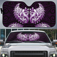 New Zealand Ta Moko Auto Sun Shade Aotearoa Maori Chest Tattoo Purple