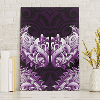 New Zealand Ta Moko Canvas Wall Art Aotearoa Maori Chest Tattoo Purple