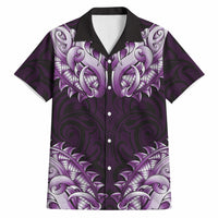New Zealand Ta Moko Hawaiian Shirt Aotearoa Maori Chest Tattoo Purple LT14 Purple - Polynesian Pride