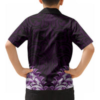 New Zealand Ta Moko Kid Hawaiian Shirt Aotearoa Maori Chest Tattoo Purple LT14 - Polynesian Pride
