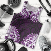 New Zealand Ta Moko Men Tank Top Aotearoa Maori Chest Tattoo Purple