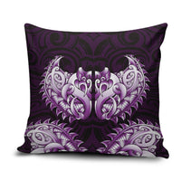New Zealand Ta Moko Pillow Cover Aotearoa Maori Chest Tattoo Purple