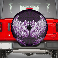 New Zealand Ta Moko Spare Tire Cover Aotearoa Maori Chest Tattoo Purple