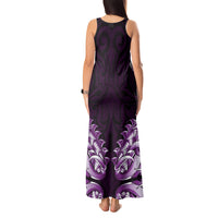 New Zealand Ta Moko Tank Maxi Dress Aotearoa Maori Chest Tattoo Purple LT14 - Polynesian Pride