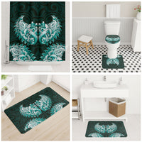 New Zealand Ta Moko Bathroom Set Aotearoa Maori Chest Tattoo Turquoise