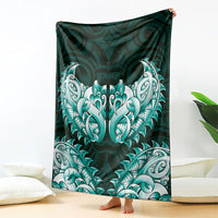 New Zealand Ta Moko Blanket Aotearoa Maori Chest Tattoo Turquoise