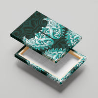 New Zealand Ta Moko Canvas Wall Art Aotearoa Maori Chest Tattoo Turquoise
